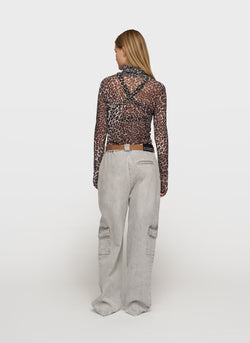 10DAYS MESH LONG SLEEVE LEOPARD