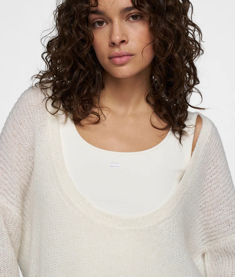 10 DAYS DEEP NECK KNIT SWEATER