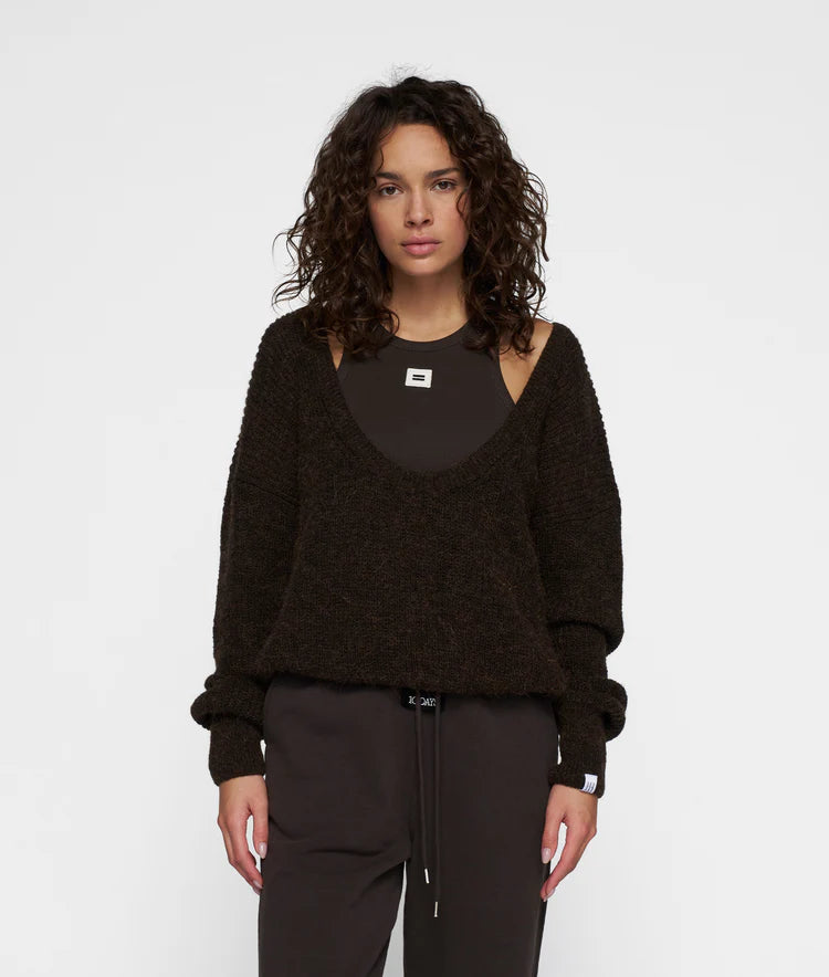 10 DAYS DEEP NECK KNIT SWEATER