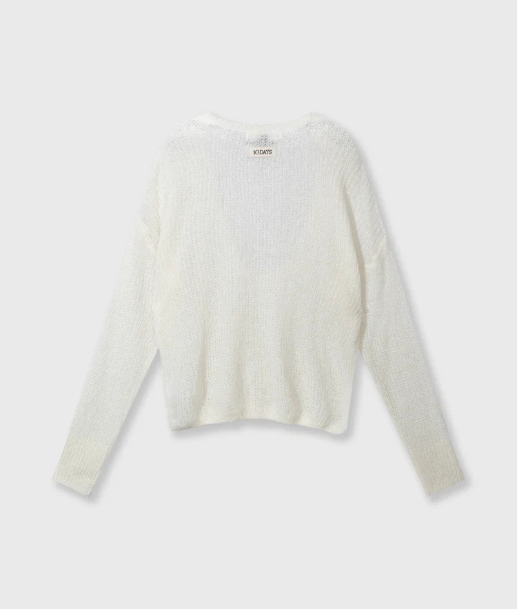 10 DAYS DEEP NECK KNIT SWEATER