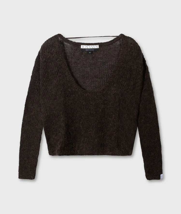 10 DAYS DEEP NECK KNIT SWEATER