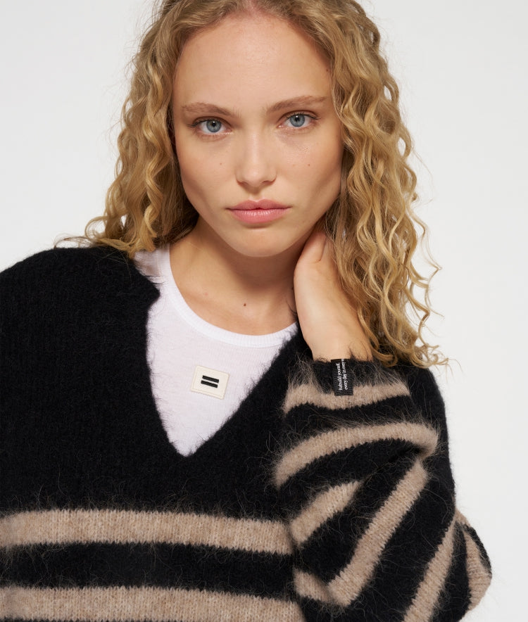 10 DAYS Soft Hairy Sweater Stripes
