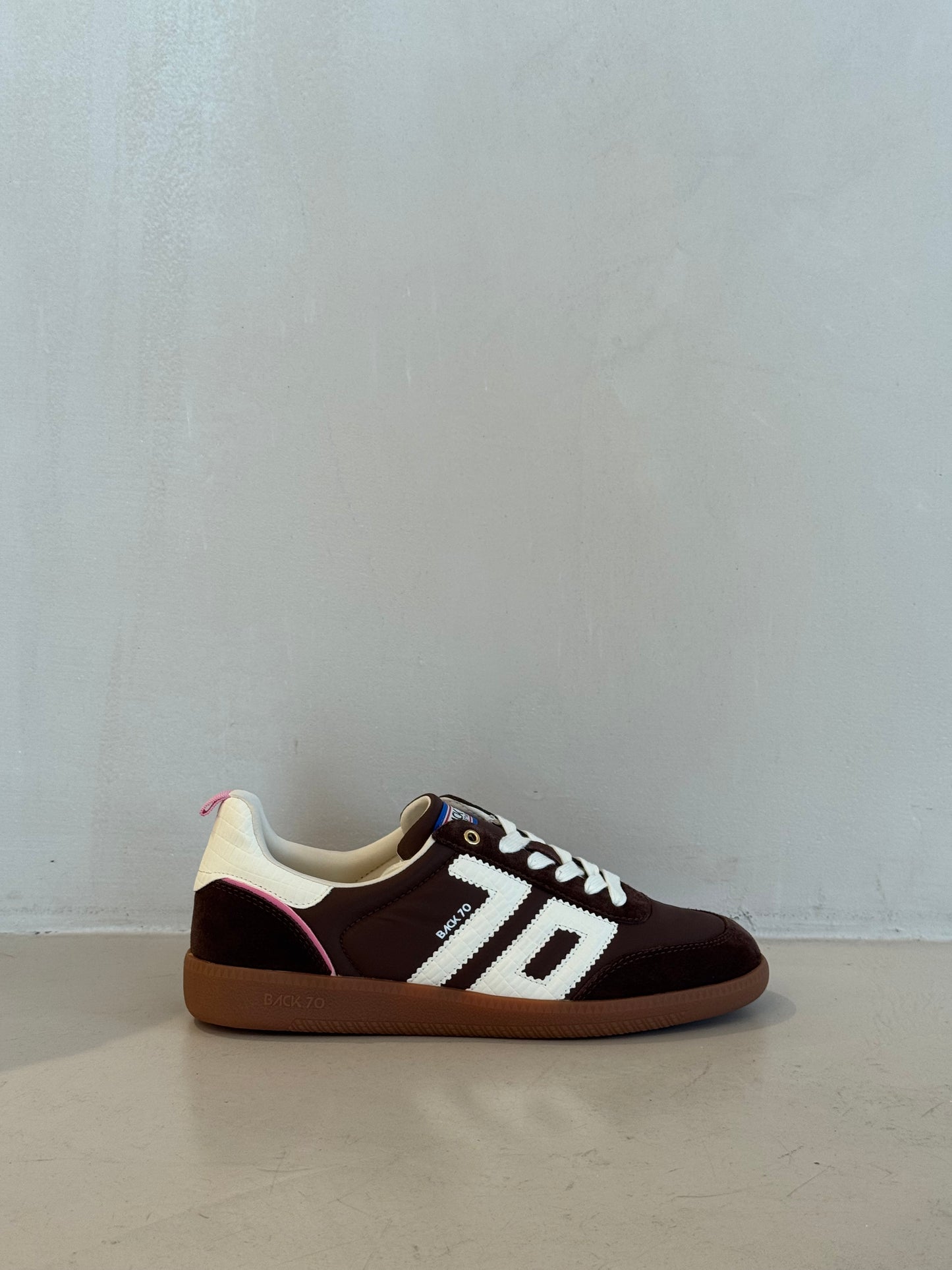 BACK70 GHOST N06 NYLON SUEDE COFFEE TRIM PINK MILK 70