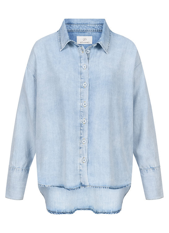 GITTA BANKO TENCEL BLOUSE BELLA IN LIGHT BLUE
