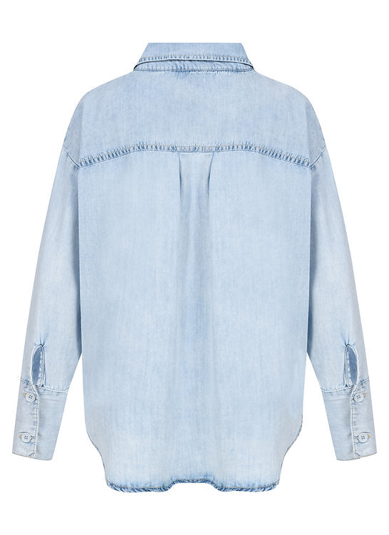 GITTA BANKO TENCEL BLOUSE BELLA IN LIGHT BLUE