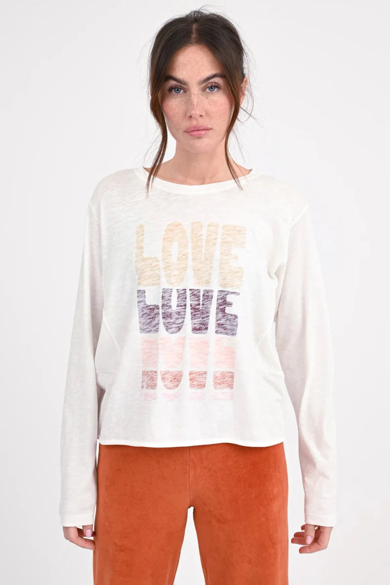 LOVE JOY VICTORY LANGARMSHIRT MIT STATEMENT-DRUCK LOVO