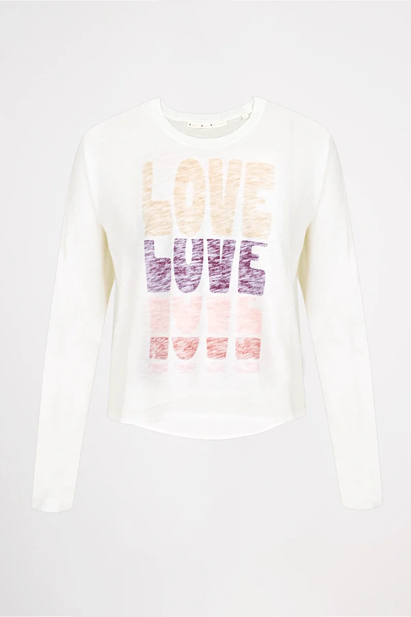 LOVE JOY VICTORY LANGARMSHIRT MIT STATEMENT-DRUCK LOVO