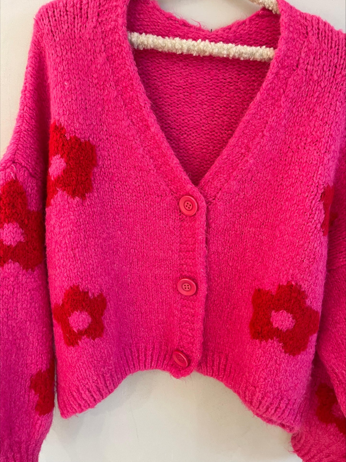 Strickjacke Blumen