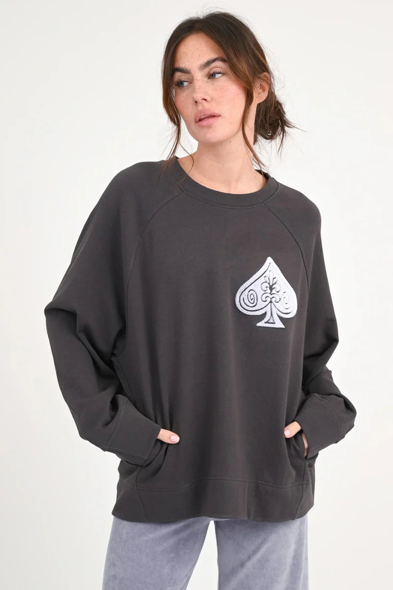 LOVE JOY VICTORY SWEATSHIRT FLOCKPRINT FELIS