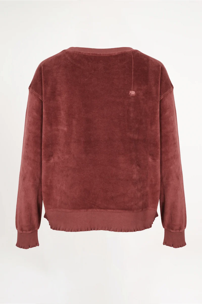 LOVE JOY VICTORY VELVET SWEATSHIRT ROSE