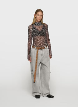 10DAYS MESH LONG SLEEVE LEOPARD