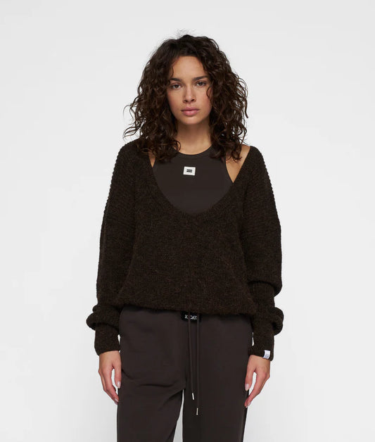 10 DAYS DEEP NECK KNIT SWEATER