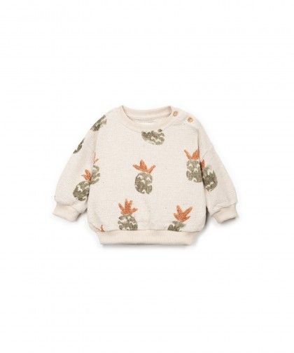 PLAY UP PRINTED EMBELLISHED JERSEY SWEATER