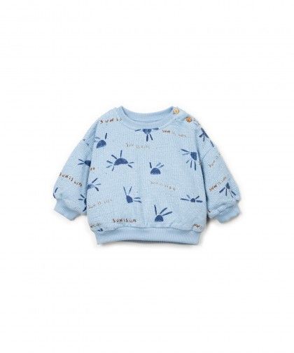PLAY UP PRINTED EMBELLISHED JERSEY SWEATER