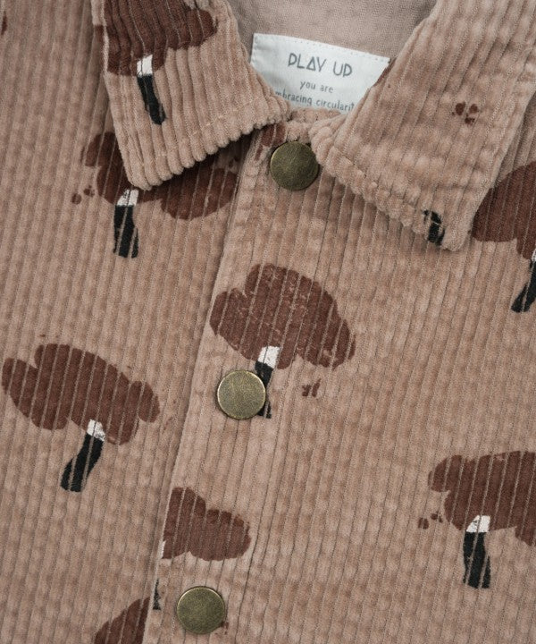 PLAY UP CORDUROY SHIRT WITH TREE PRINT