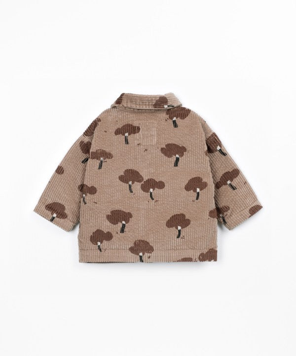 PLAY UP CORDUROY SHIRT WITH TREE PRINT
