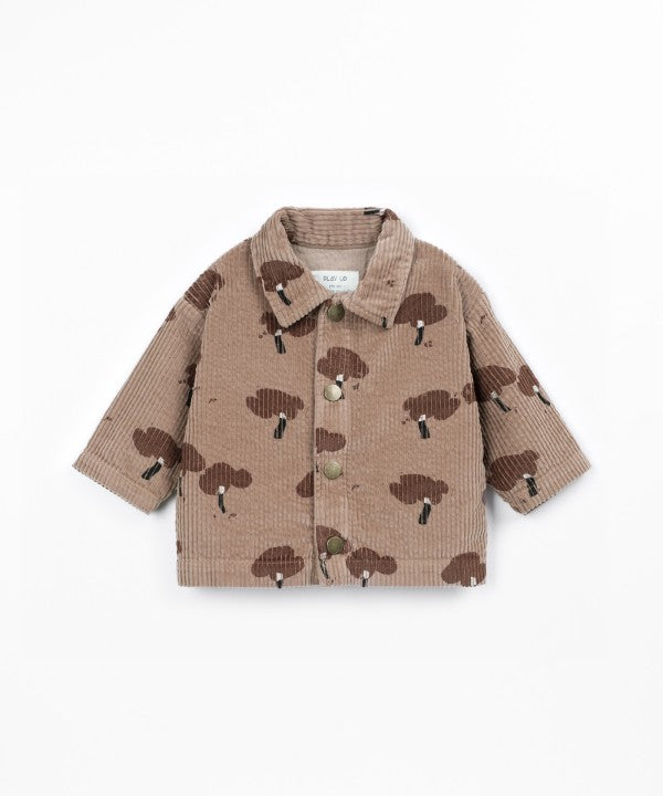 PLAY UP CORDUROY SHIRT WITH TREE PRINT
