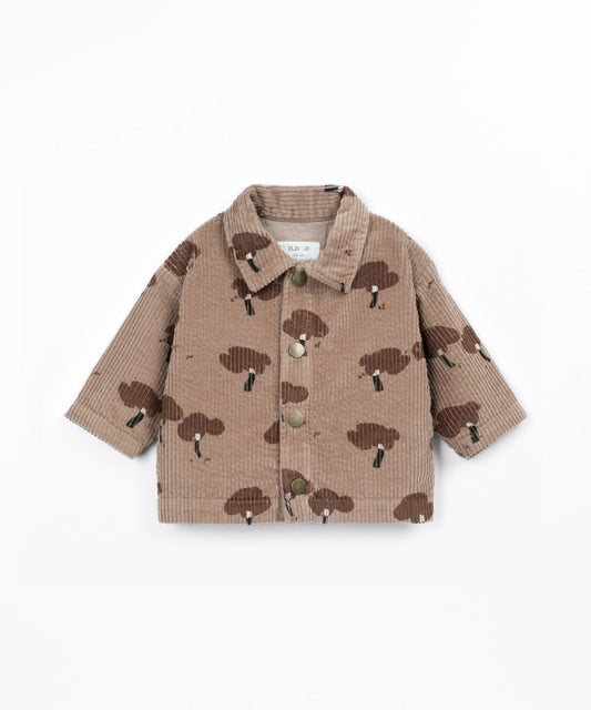 PLAY UP CORDUROY SHIRT WITH TREE PRINT
