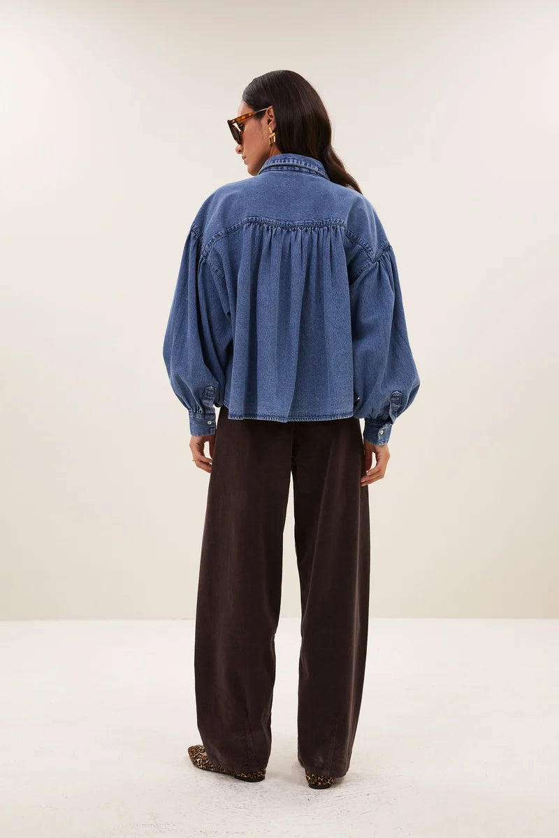 SARAH SHORT DENIM BLOUSE - BY-BAR