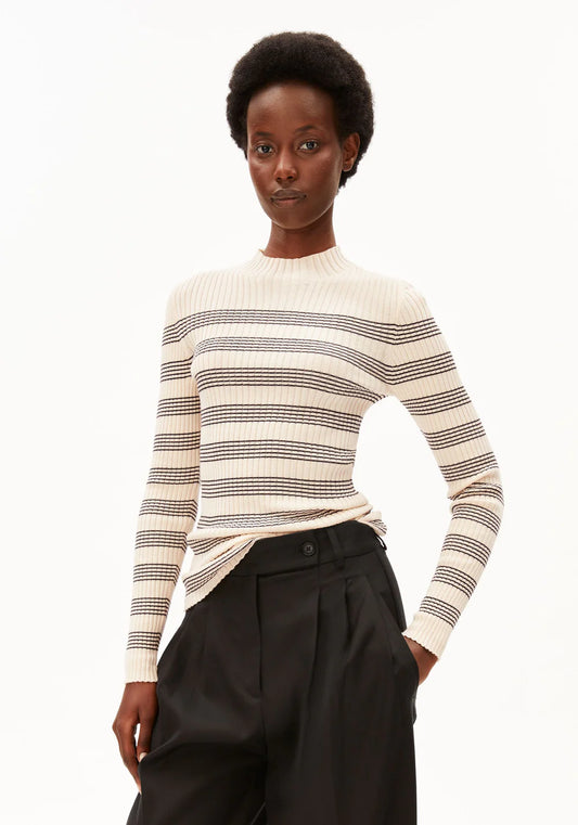 ARMEDANGELS ALAANIA STRIPED KNIT SWEATER