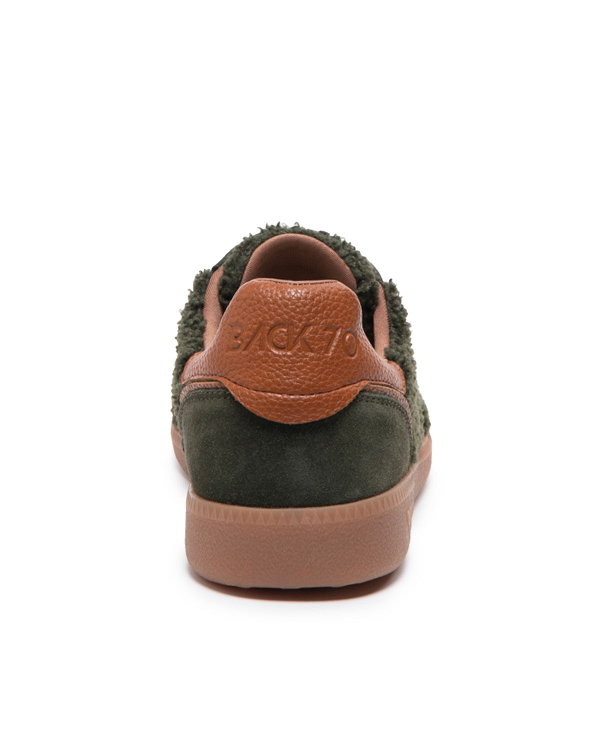 BACK70 CLOUD TEDDY OLIVE FUR OLIVE SUEDE TAN 70