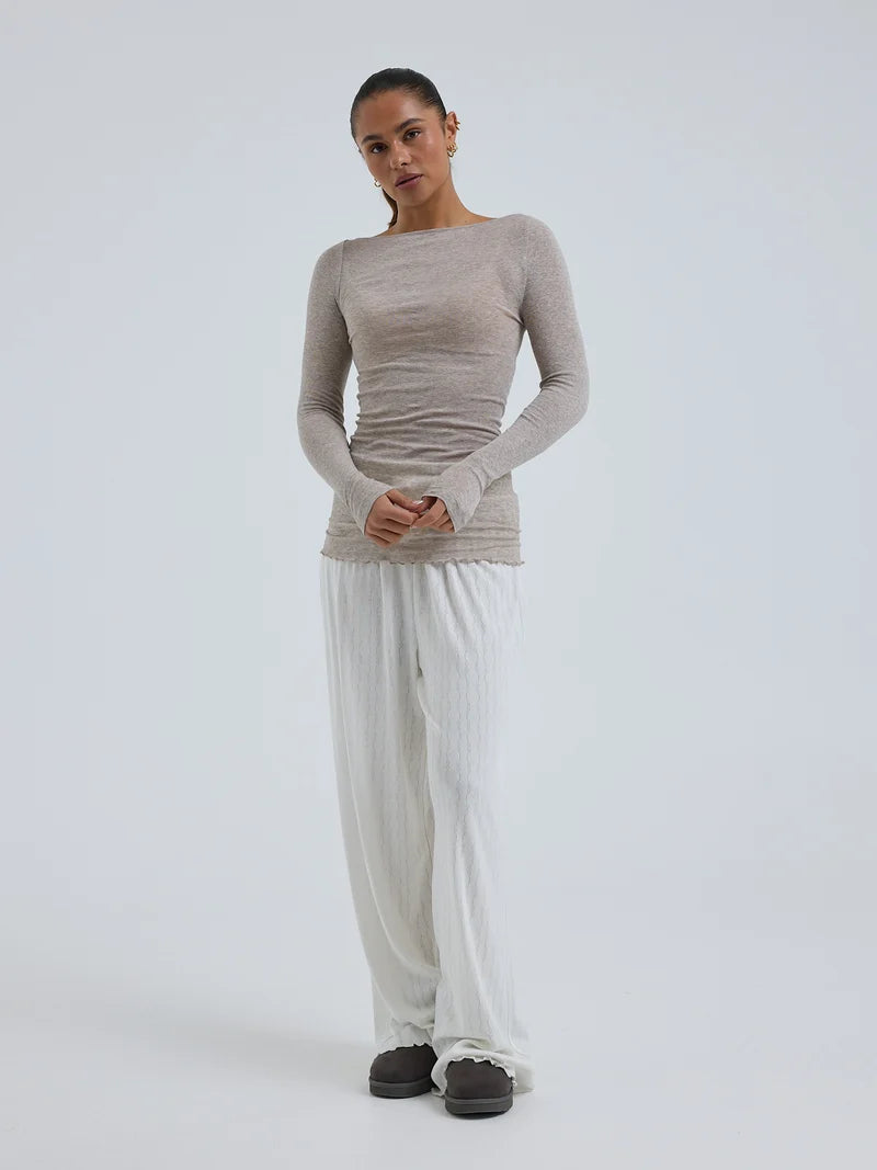SEAMLESS BASIC COTTON BOAT NECK