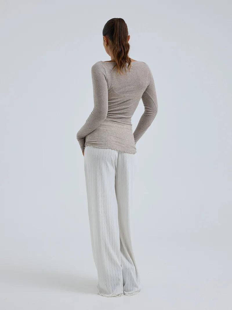 SEAMLESS BASIC COTTON BOAT NECK