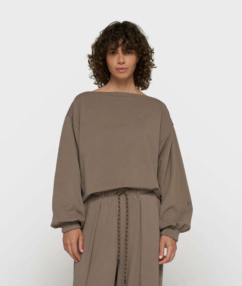 10DAYS BOATNECK TOP FLEECE