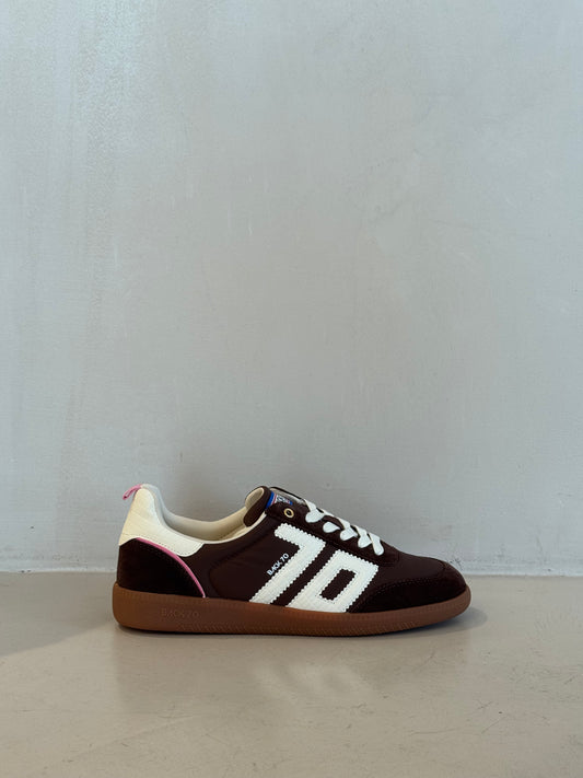 BACK70 GHOST N06 NYLON SUEDE COFFEE TRIM PINK MILK 70