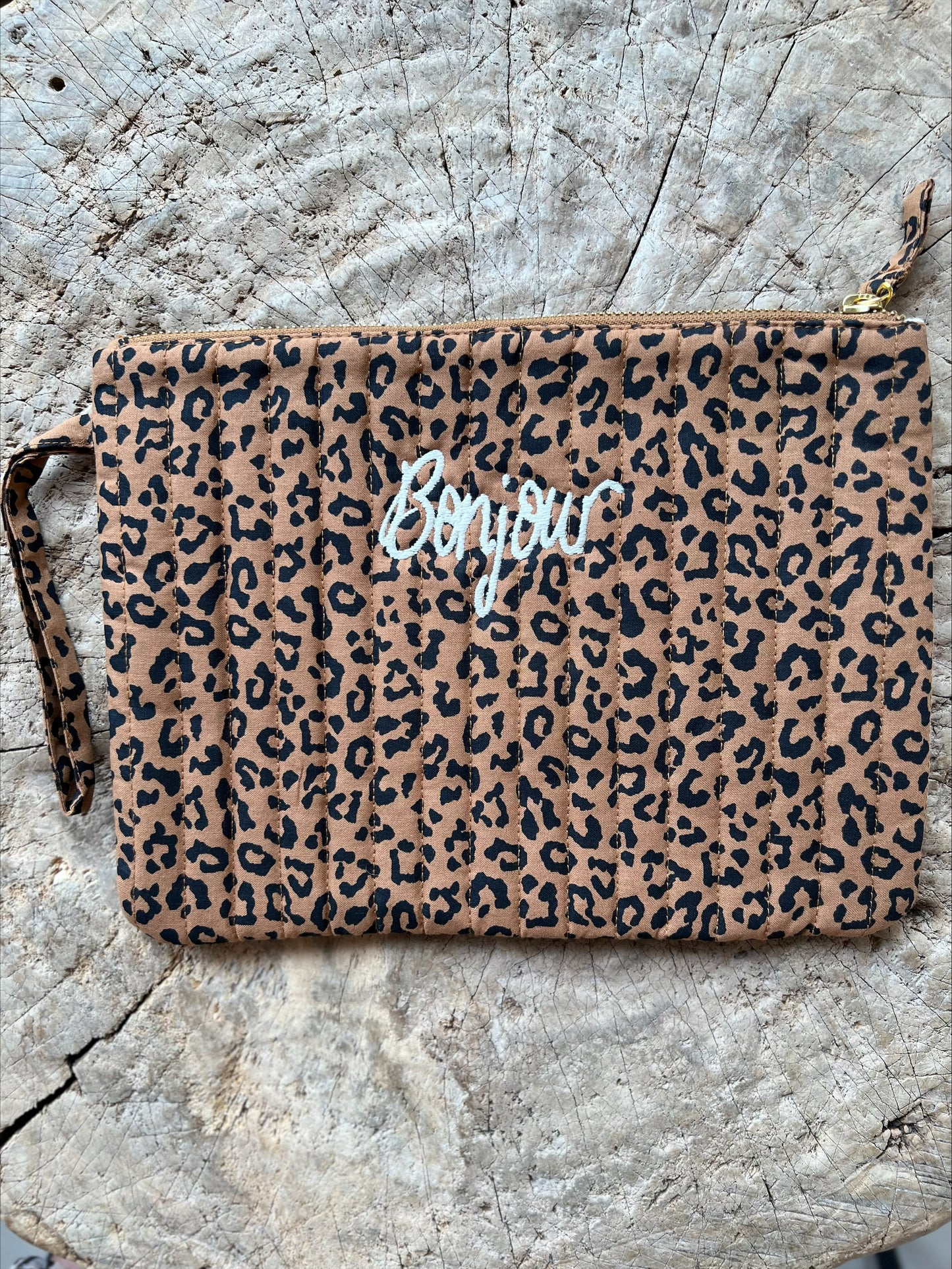 ATELIER POMME - THE FLAT POUCH - LEOPARD - BONJOUR
