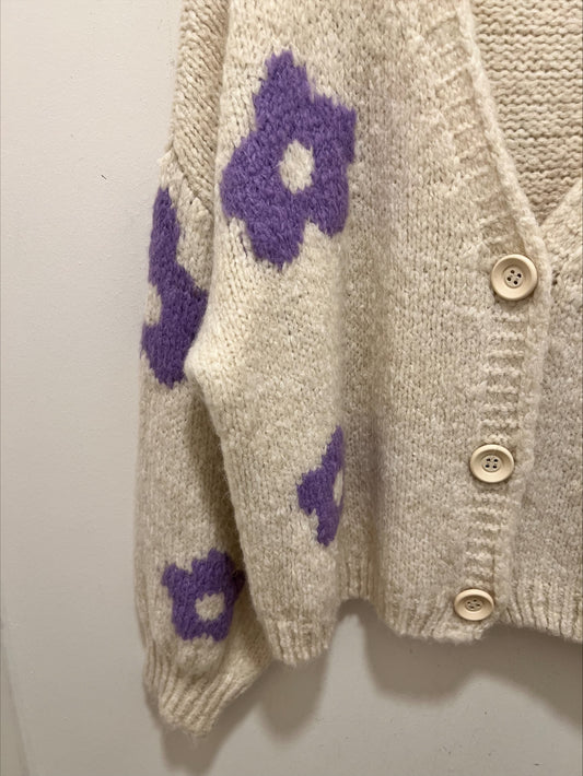 Strickjacke Blumen
