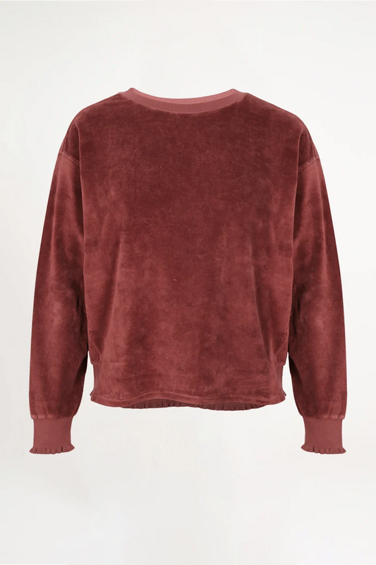 LOVE JOY VICTORY VELVET SWEATSHIRT ROSE